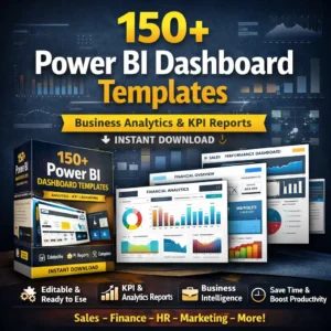150+ Power BI dashboard templates for business analytics, KPI reporting and data visualization instant download