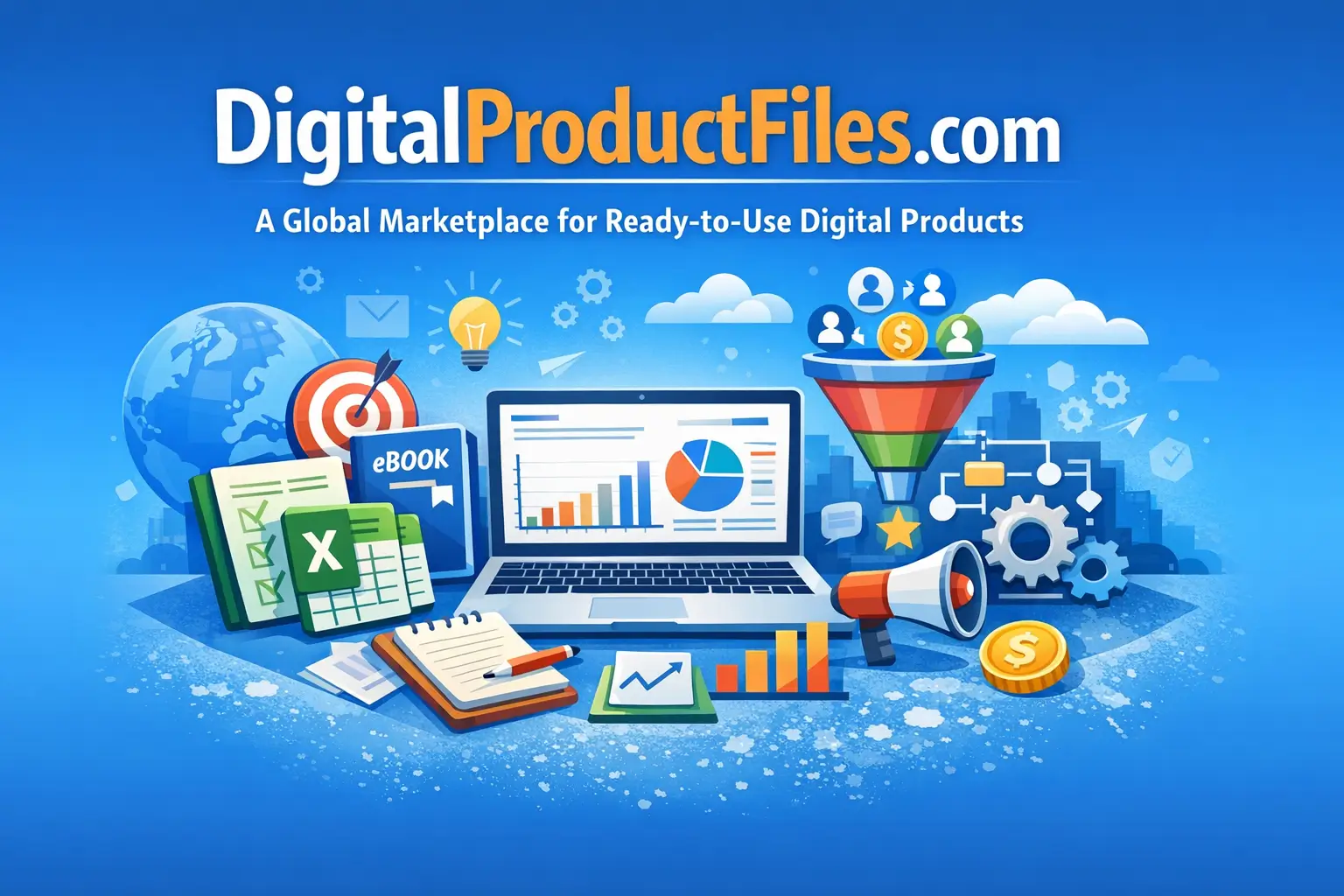 DigitalProductFiles.com global marketplace for ready-to-use digital products including ebooks, business templates, marketing tools, automation workflows and productivity resources.