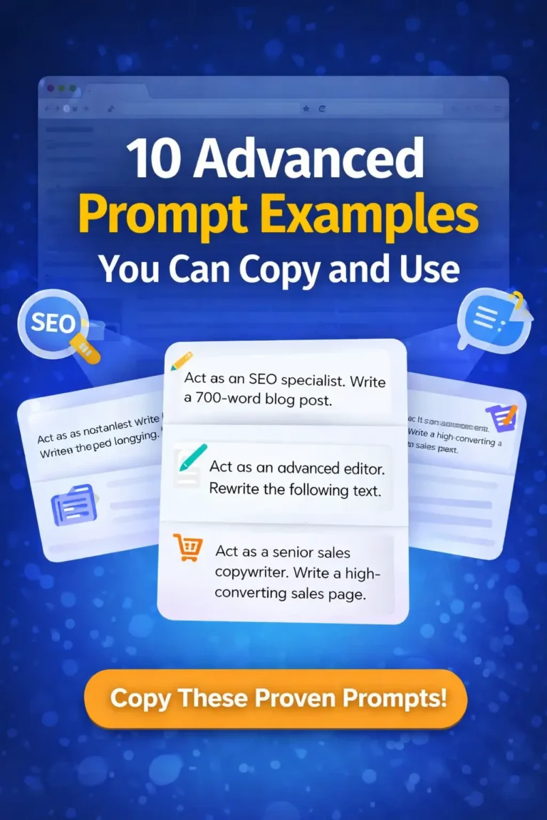 10 ready-made advanced prompt examples you can copy and use.